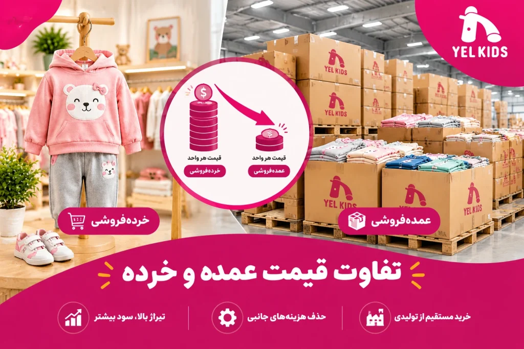 تفاوت خرید عمده و خرده لباس بچگانه چیست؟ (بررسی قیمت و مزایا) 1 تفاوت قیمت عمده و خرده لباس بچگانه